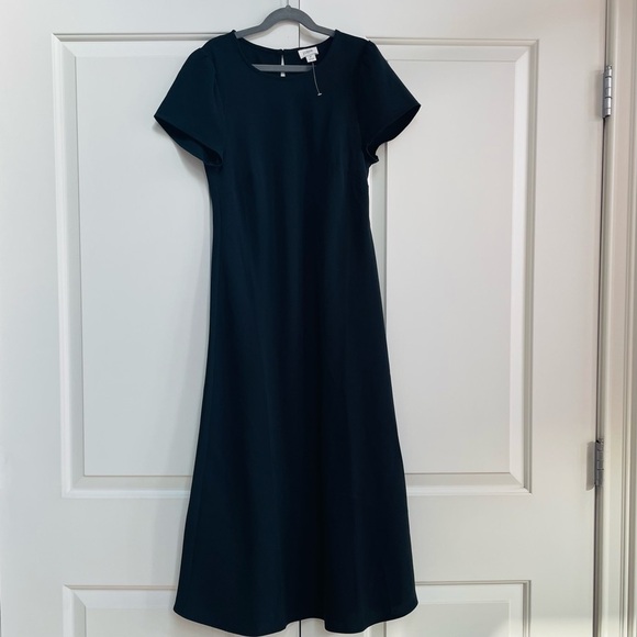 J. Crew Dresses & Skirts - NWOT J. Crew 2023 Sustainable Black Cap Sleeve Key Hole Back Maxi Dress Sheath